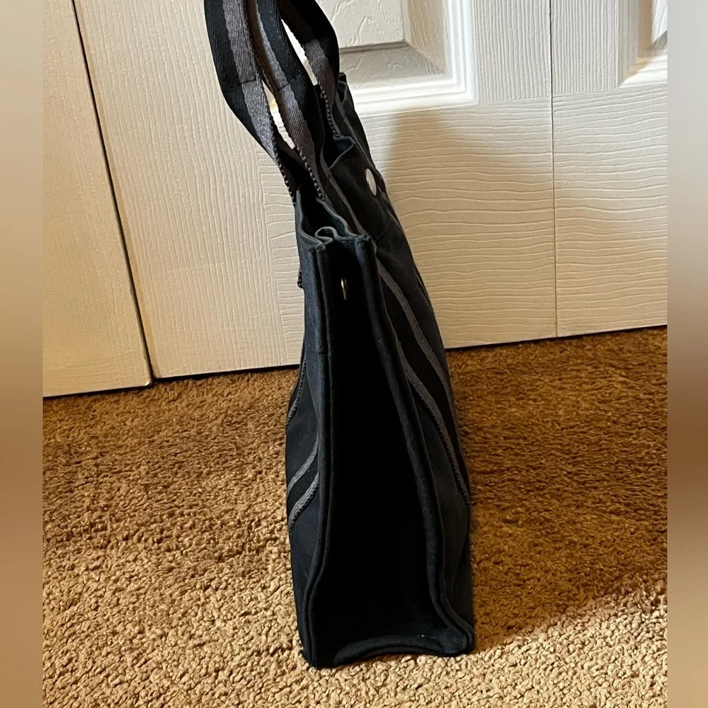 Black Hermes Canvas Tote Bag - Picture 9 of 16